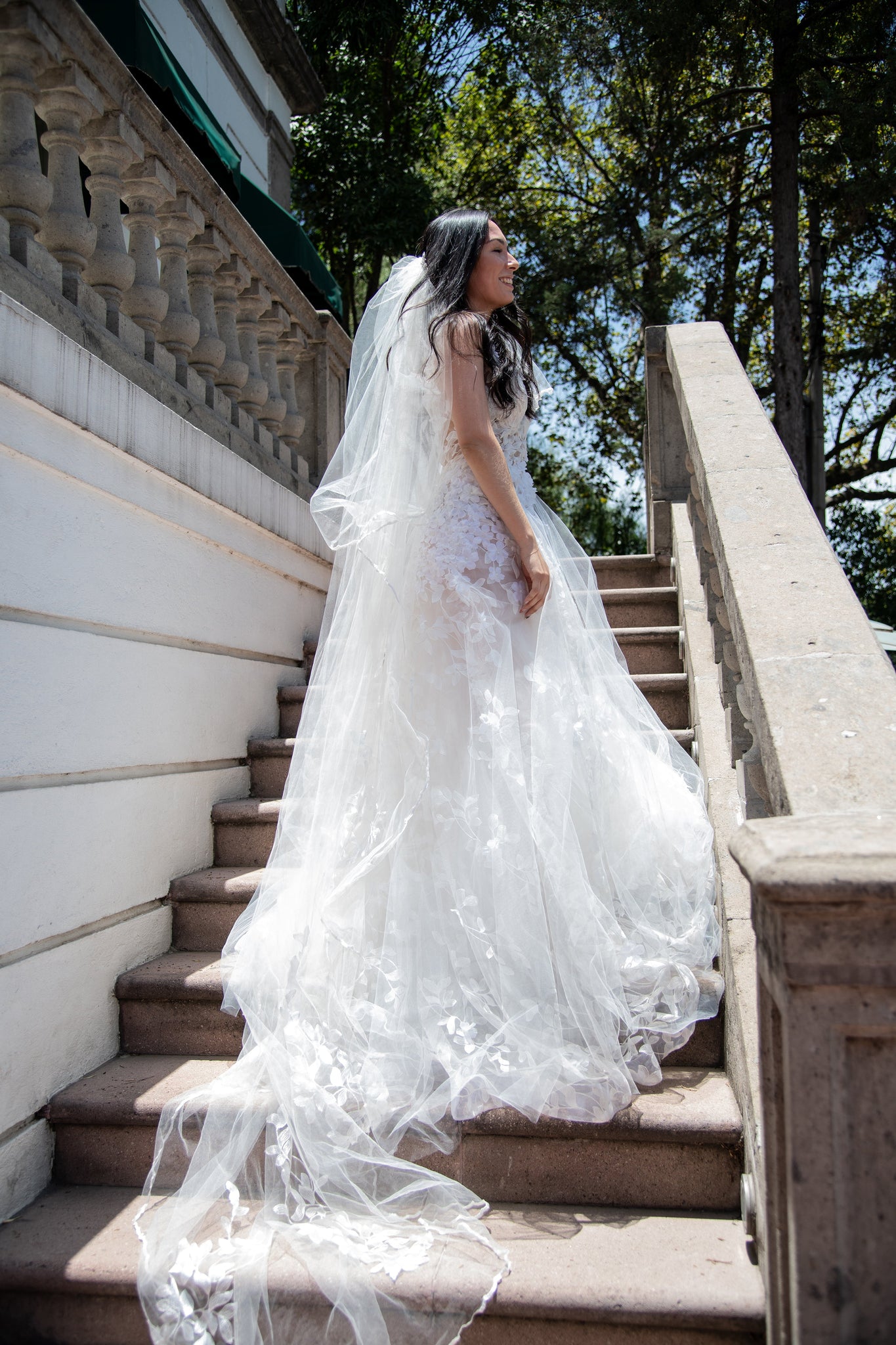 Silver Mirror Stillness dress and veil Rental